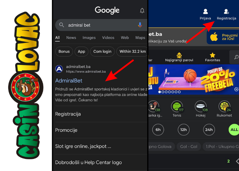 Amiralbet prvi korak registracije