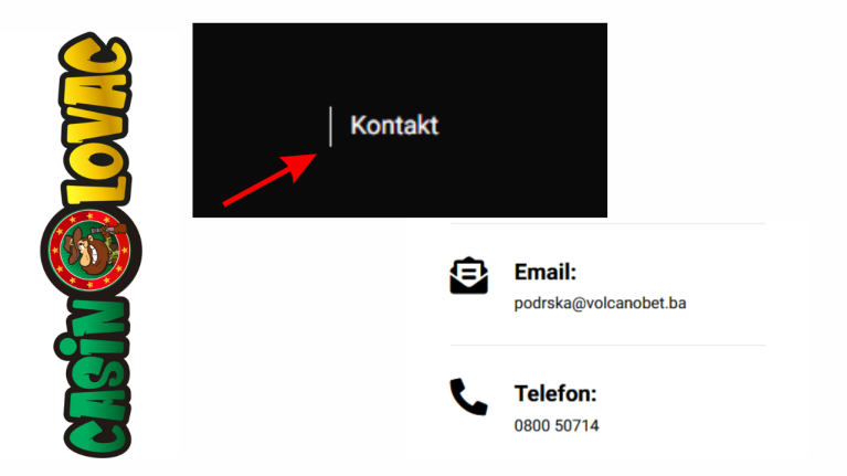 Kako kontaktirati Volcano Bet?