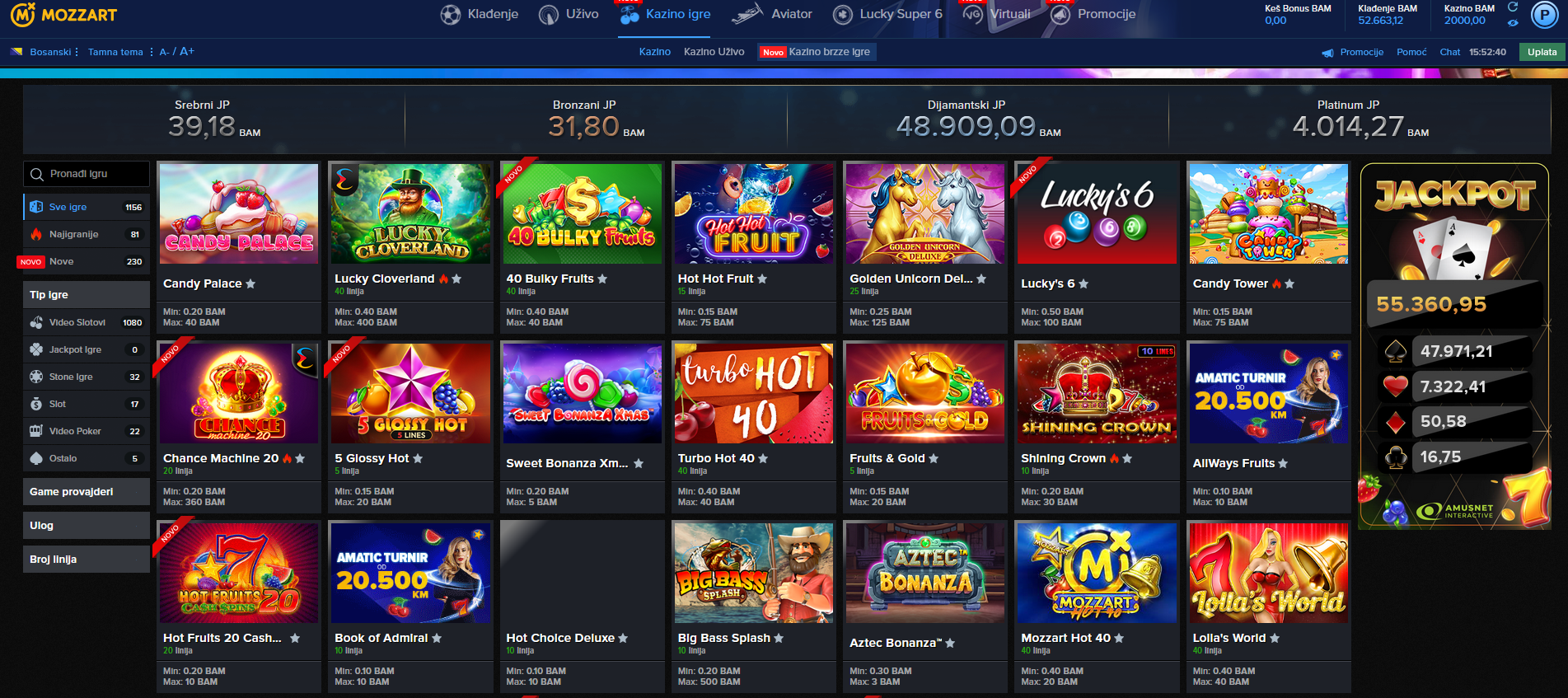Mozzartbet online casino igre