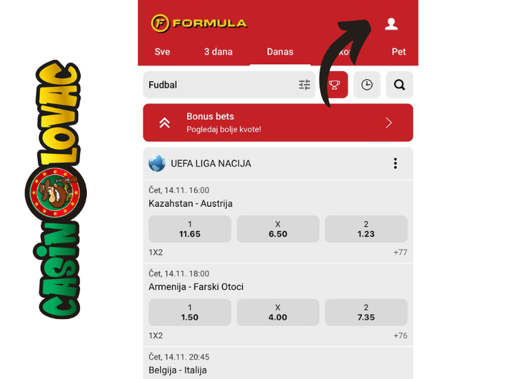 Otvaranje aplikacije Formula