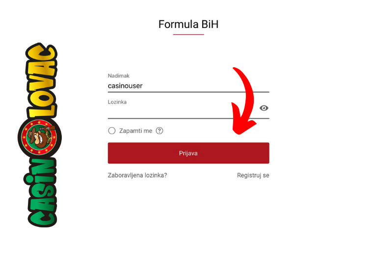 Prijava na nalog Formula