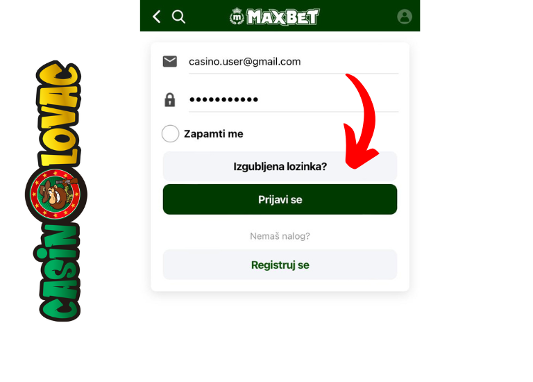 Prijava na nalog Maxbet