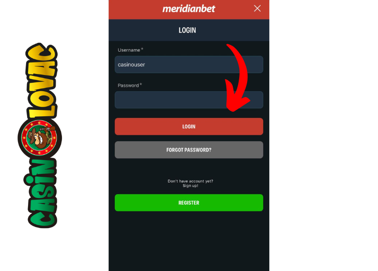Prijava na nalog Meridian casino