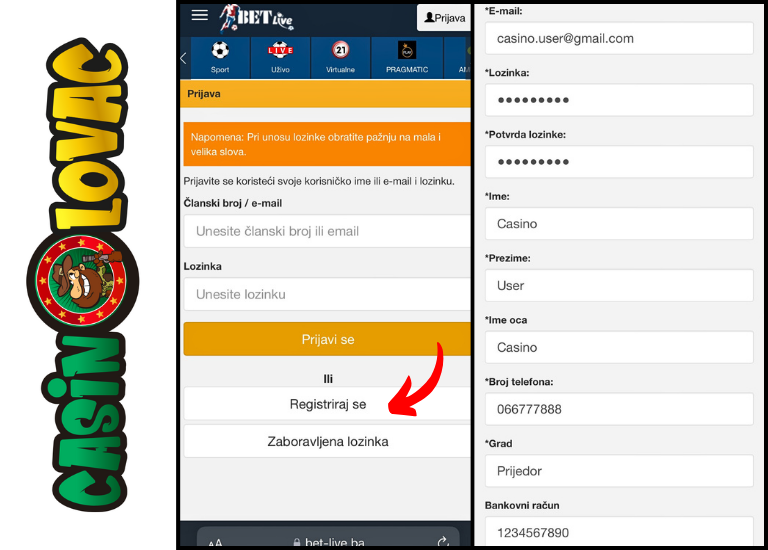 Registraija Bet Live