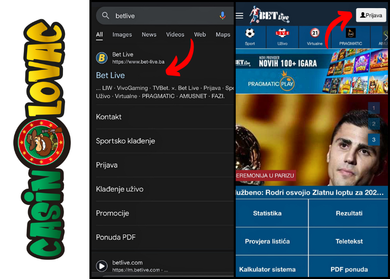 Prvi korak registracije kod Bet Live bih