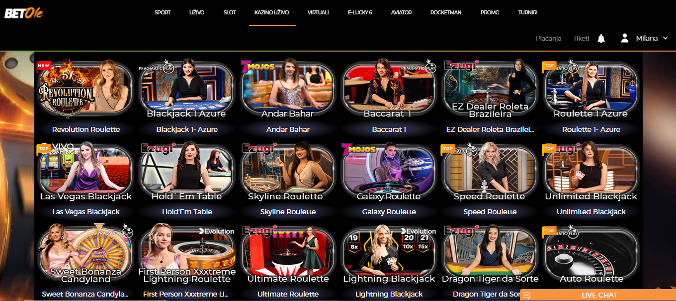 Betole live casino