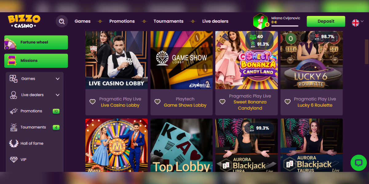 Bizzo live casino