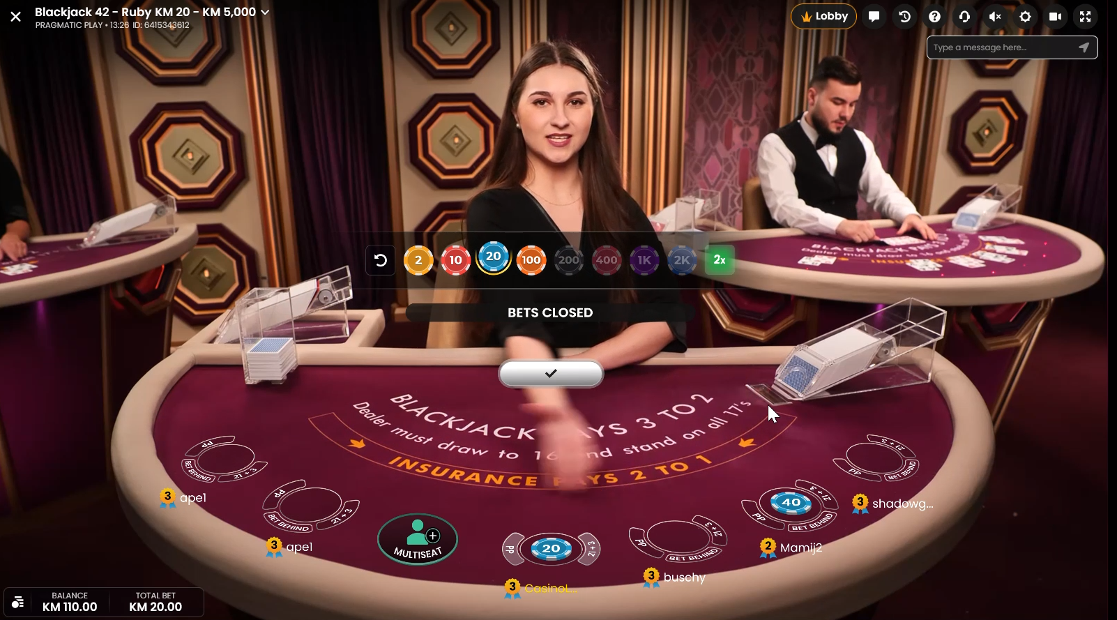 Blackjack prvi korak je postaviti opkladu