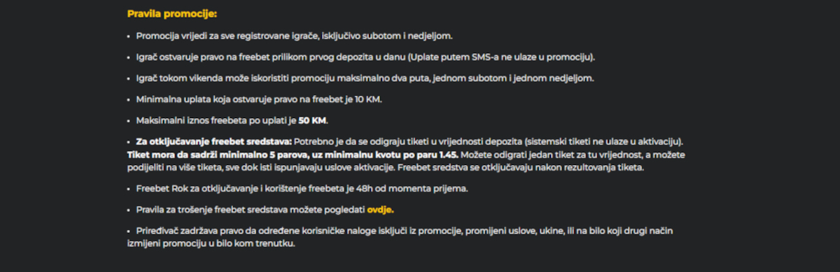 Uvjeti freebet promocije Admiral Uvjeti freebet promocije Admiral