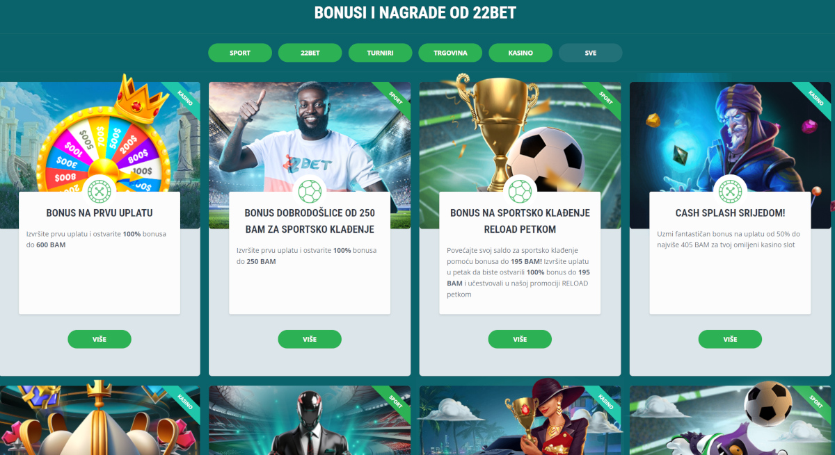 22bet bonusi