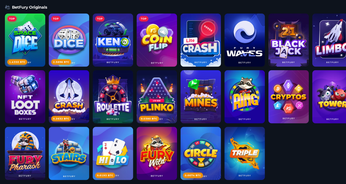 Betfury originalne igre