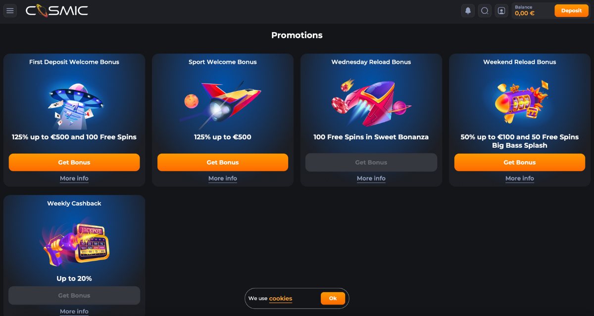 CosmicSlot Bonus
