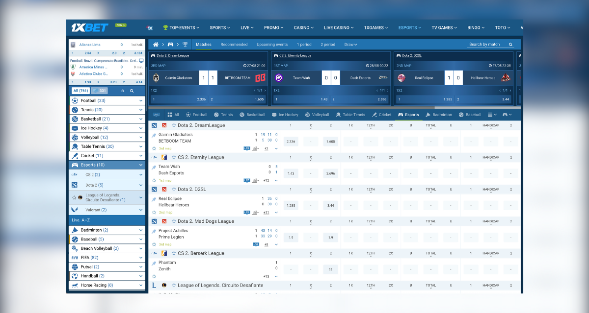 1XBet esports klađenje