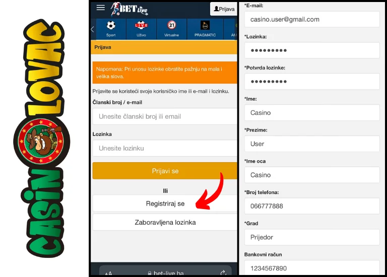 Registraija Bet Live