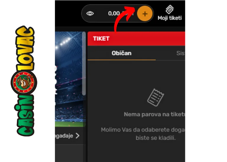 Klikni na narandžasti znak plus (+)