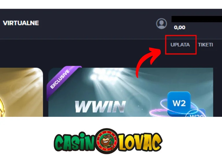 Klikni na polje "Uplata"