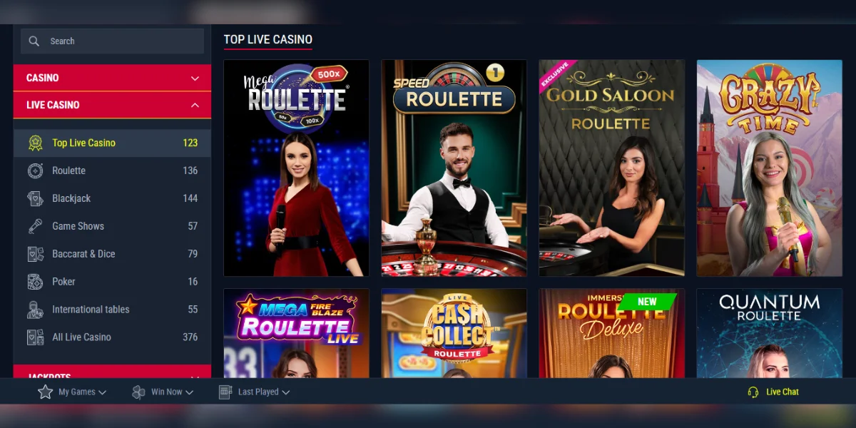 Rabona live casino
